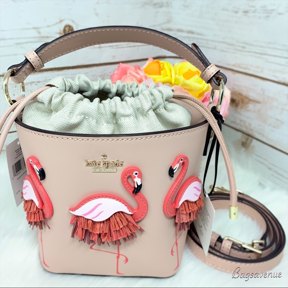 Kate spade bag pippa flamingo by the pool bucket - Picture 2 of 8